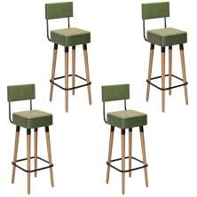 Kit 4 Banquetas para Bancada Estofada Bariloche Verde