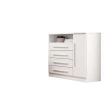 Comoda Turmalina Plus 1 Porta 4 Gavetas Salleto Branco