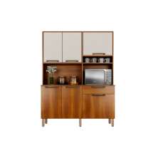 Cozinha Compacta Siena 6 Portas 1 Gaveta Salleto Nogal/Off White