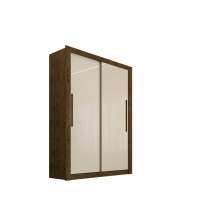 Guarda Roupa Casal 2 Portas 2 Gavetas Panama Salleto Ipê/Off White