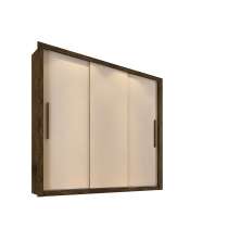 Guarda Roupa Casal 3 Portas 4 Gavetas Panama Salleto Ipê/Off White