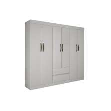 Guarda Roupa Casal 6 Portas 2 Gavetas Porto Sallêto Branco