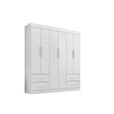 Guarda Roupa Casal 6 Portas 4 Gavetas New Verona Salleto Branco