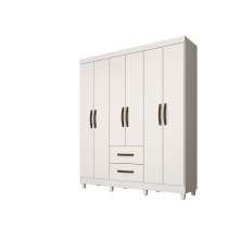 Guarda Roupa Salleto Estrela 6 Portas 2 Gavetas Salleto Branco