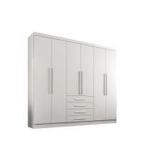 Guarda Roupas Lisboa 6 Portas 4 Gavetas Salleto Branco