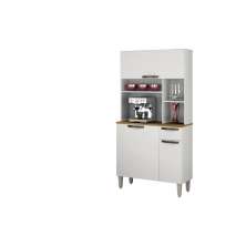 Kit Cozinha 3 Portas 1 Gaveta Nicho Jaspe Plus Salleto Branco