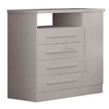 Cômoda Turmalina Plus 1 Porta 4 Gavetas Branca