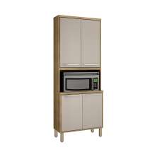 Paneleiro Torre Quente 4 Portas Nicho Forno Paris Salleto Carvalho/Off White