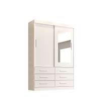 Roupeiro Star 2 Portas com Espelho Salleto Branco