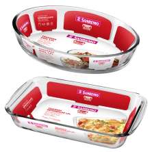 Assadeiras Vidro 1,5L Travessa Retangular e Forma Oval Sanremo