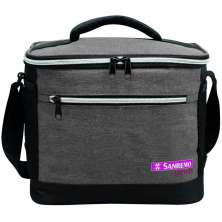 Bolsa Térmica Cooler Com Alças Sanremo 8 Litros Praia Marmita Lanche Cinza