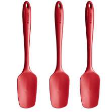 Kit 3 Espátulas Colheres de Silicone Vermelhas Para Cozinha Utensílios