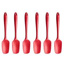Kit 6 Espátulas Colheres de Silicone Vermelhas Para Cozinha Utensílios