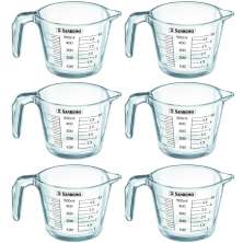 Kit 6 Medidores Jarra Copo Vidro Com Bico Graduada 500ml Sanremo