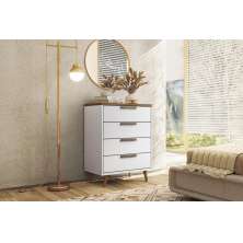Cômoda 4 Gavetas Yokohama Branco Jatobá