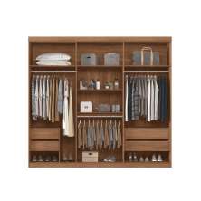 Conjunto Guarda Roupa Com Espelho e Cabeceira Seattle Jatobá