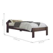 Conjunto Guarda Roupas 3 Portas e Cama Solteiro Arthur Ebano