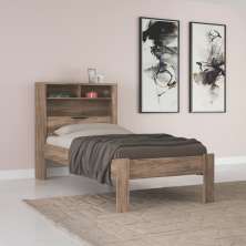 Conjunto Guarda Roupas com Espelho e Cama Solteiro Arthur Atacama