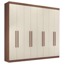 Guarda Roupa Casal 8 Portas 4 Gavetas Paris Jatobá Areia