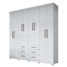 Guarda Roupa Casal 8 Portas 6 Gavetas Liverpool 8.6 Branco - Santos Andirá