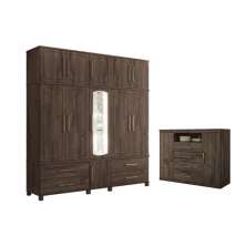 Guarda Roupas Casal 11 Portas 4 Gavetas Manchester Ébano