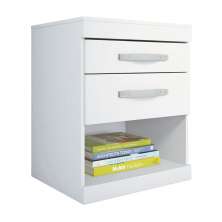 Mesa de Cabeceira Havana Plus Flex Color 2 Gavetas Branca e Fúcsia