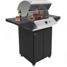 Churrasqueira Americana a Gás com Grelha Dupla em Aço Inox