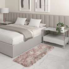 Tapete Passadeira Quarto Antiderrapante Mesclado Bege 50 x 140 cm