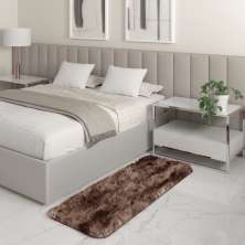 Tapete Passadeira Quarto Antiderrapante Mesclado Marrom 50 x 140 cm