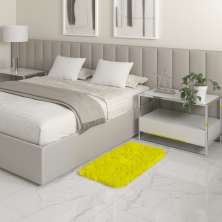 Tapete Pelo Alto Felpudo Macio Anti Derrapante Anti Alérgico Amarelo - 50 x 100 cm Tapete para Sala e Quarto