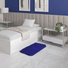 Tapete Pelo Alto Felpudo Macio Anti Derrapante Anti Alérgico Azul - 50 x 100 cm Tapete para Sala e Quartos