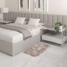 Tapete Pelo Alto Felpudo Macio Anti Derrapante Anti Alérgico Bege - 50 x 100 cm Tapete para Sala e Quartos