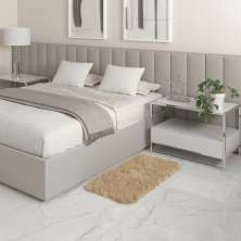 Tapete Pelo Alto Felpudo Macio Anti Derrapante Anti Alérgico Bege - 50 x 100 cm Tapete para Sala e Quartos