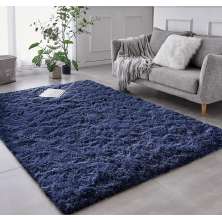 Tapete Pelo Alto Felpudo Macio Anti Derrapante Anti Alérgico Cinza - 200 x 200 cm Tapete para Sala e Quartos