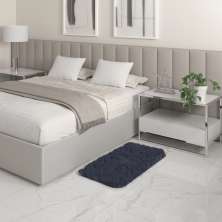 Tapete Pelo Alto Felpudo Macio Anti Derrapante Anti Alérgico Cinza - 50 x 100 cm Tapete para Sala e Quartos