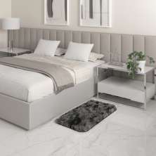 Tapete Pelo Alto Felpudo Macio Anti Derrapante Anti Alérgico Mesclado Cinza - 50 x 100 cm Tapete para Sala e Quartos
