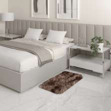 Tapete Pelo Alto Felpudo Macio Anti Derrapante Anti Alérgico Mesclado Marrom - 50 x 100 cm Tapete para Sala e Quartos