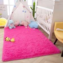 Tapete Pelo Alto Felpudo Macio Anti Derrapante Anti Alérgico Rosa - 140 x 200 cm Tapete para Sala e Quartos