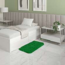 Tapete Pelo Alto Felpudo Macio Anti Derrapante Anti Alérgico Verde - 50 x 100 cm Tapete para Sala e Quarto