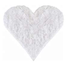 Tapete Sala Felpudo Peludo Branco Coração 100 cm