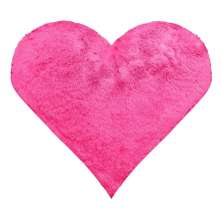 Tapete Sala Felpudo Peludo Rosa Coração 100 cm