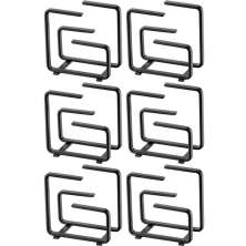 6 Porta Guardanapos de Papel Preto Fosco para Cafeterias Sup