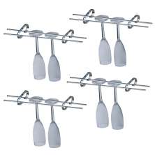 Kit 4 Suportes Para Taças 40cm Cromado Adega Bar Vinho Schmitt