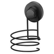 Suporte Porta Secador de Cabelo Preto com Ventosa de Parede