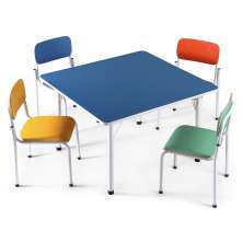 Conjunto Coletivo Quadrado Infantil - 1 Mesa e 4 Cadeiras