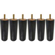 Kit 6 Pés de Cama Box Madeira 12cm Preto Casal Solteiro Queen King