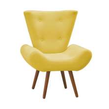 Poltrona Decorativa Bella Suede Amarelo - Shop da Mobilia