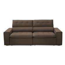 Sofa 2 Lugares Retratil Reclinavel Atenas 1,60 M Suede Marrom