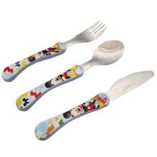 Conjunto de Talheres Mickey 3 Peças Garfo Faca Colher Inox D