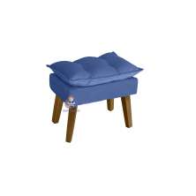 Puff Banqueta Decorativa Glamour Azul Marinho Com Pés Quadrado - Azul Marinho